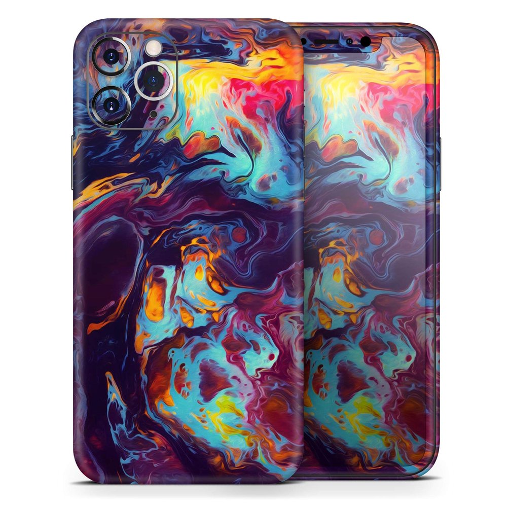 Blurred Abstract Flow V31 - DesignSkinz Protective Vinyl Decal Wrap Skin Cover Compatible with The Apple iPhone Xs (Full-Body, Screen Trim & Back Glass Skin)
