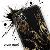 Black & Gold Marble Swirl V1 - DesignSkinz Protective Vinyl Decal Wrap Skin Cover Compatible with The Apple iPhone Xs Max (Full-Body, Screen Trim & Back Glass Skin) view 3