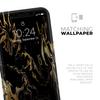 Black & Gold Marble Swirl V1 - DesignSkinz Protective Vinyl Decal Wrap Skin Cover Compatible with The Apple iPhone Xs Max (Full-Body, Screen Trim & Back Glass Skin) view 4