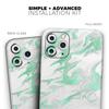 Mint Marble & Digital Gold Foil V3 - DesignSkinz Protective Vinyl Decal Wrap Skin Cover Compatible with the Apple iPhone SE (2020) (Full-Body, Screen Trim & Back Glass Skin) view 2