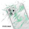 Mint Marble & Digital Gold Foil V3 - DesignSkinz Protective Vinyl Decal Wrap Skin Cover Compatible with the Apple iPhone SE (2020) (Full-Body, Screen Trim & Back Glass Skin) view 3