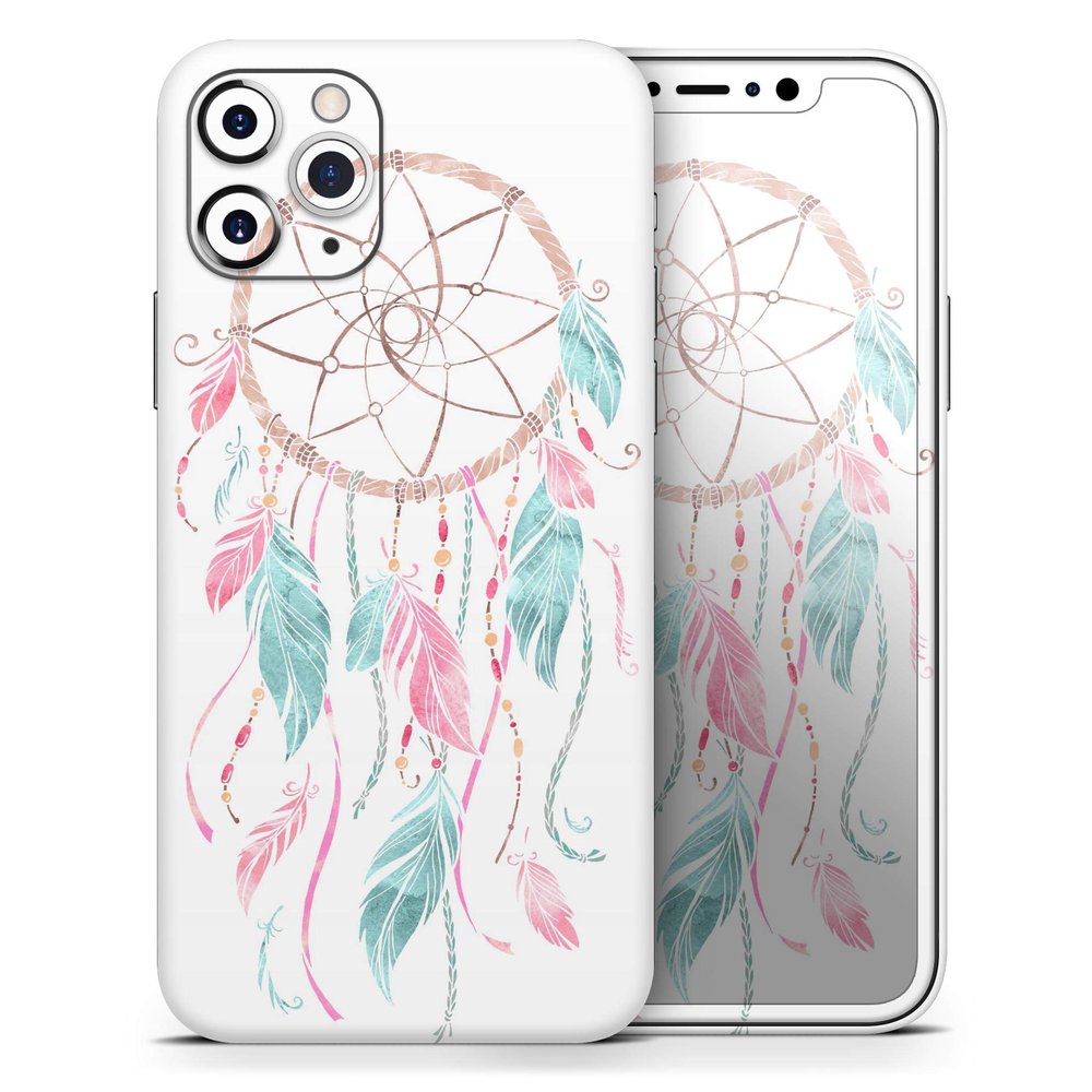 Watercolor Dreamcatchers v2 - DesignSkinz Protective Vinyl Decal Wrap Skin Cover Compatible with The Apple iPhone Xs Max (Full-Body, Screen Trim & Back Glass Skin)