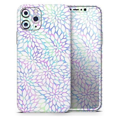 Iridescent Dahlia v2 - DesignSkinz Protective Vinyl Decal Wrap Skin Cover Compatible with The Apple iPhone 11 (Full-Body, Screen Trim & Back Glass Skin)