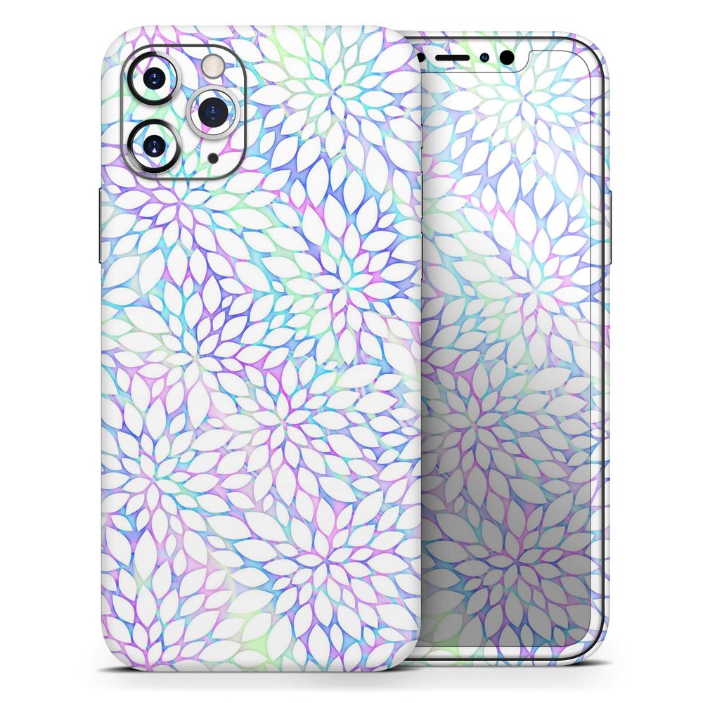 Iridescent Dahlia v2 - DesignSkinz Protective Vinyl Decal Wrap Skin Cover Compatible with The Apple iPhone 11 (Full-Body, Screen Trim & Back Glass Skin)