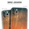 Orange Scratched Surface with Gold Beams - DesignSkinz Protective Vinyl Decal Wrap Skin Cover Compatible with The Apple iPhone Xs Max (Full-Body, Screen Trim & Back Glass Skin) view 2