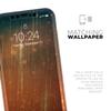 Orange Scratched Surface with Gold Beams - DesignSkinz Protective Vinyl Decal Wrap Skin Cover Compatible with The Apple iPhone Xs Max (Full-Body, Screen Trim & Back Glass Skin) view 4