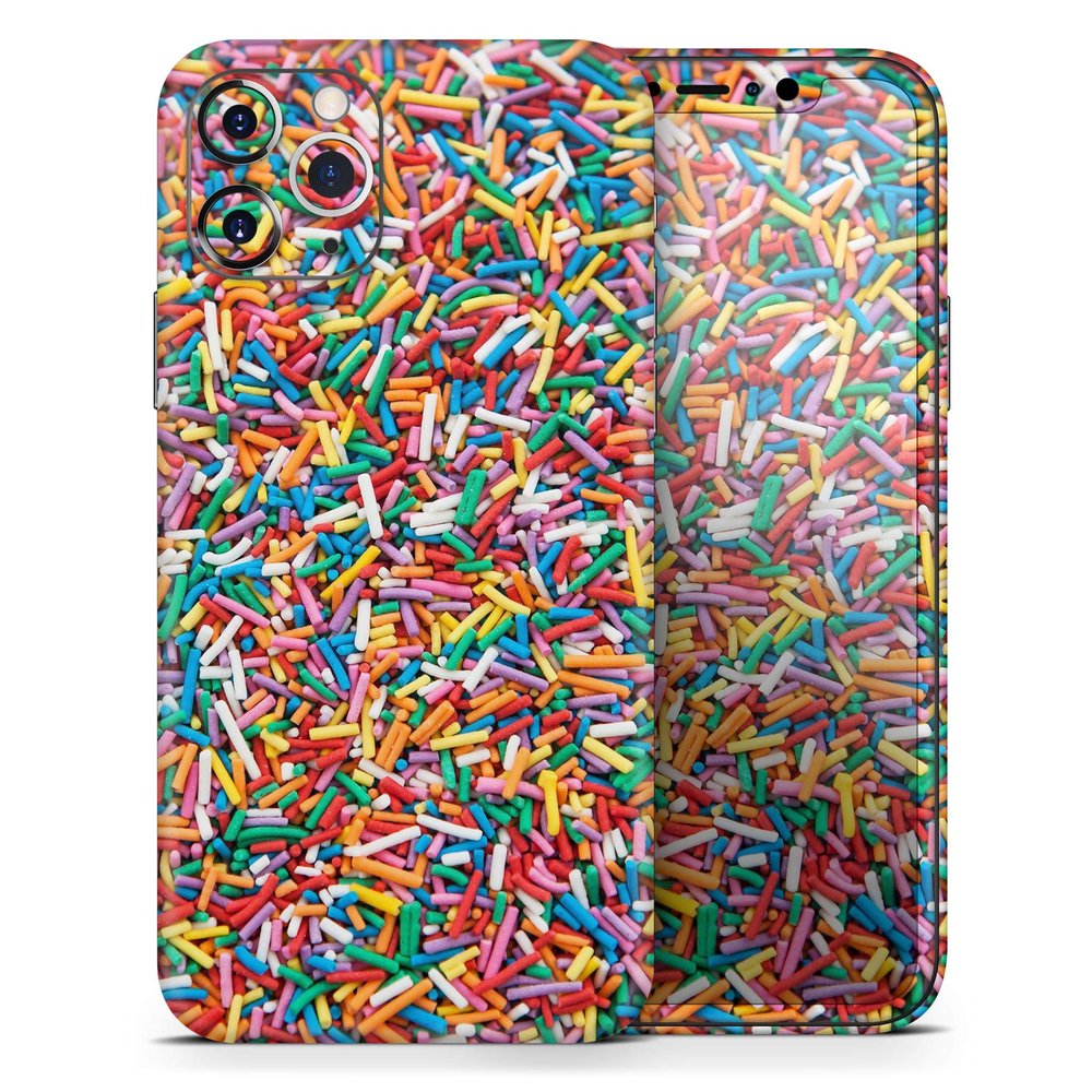 Colorful Candy Sprinkles - DesignSkinz Protective Vinyl Decal Wrap Skin Cover Compatible with The Apple iPhone SE (2020) (Full-Body, Screen Trim & Back Glass Skin)