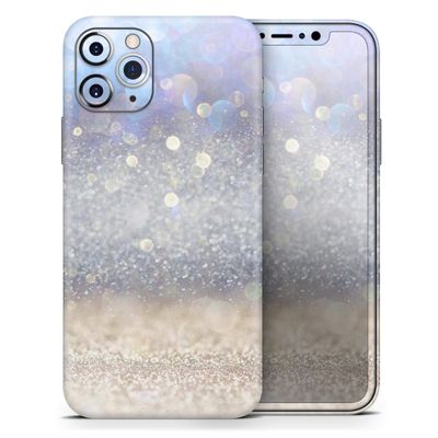 Light Blue and Tan Unfocused Orbs of Light - DesignSkinz Protective Vinyl Decal Wrap Skin Cover Compatible with The Apple iPhone Xs Max (Full-Body, Screen Trim & Back Glass Skin)
