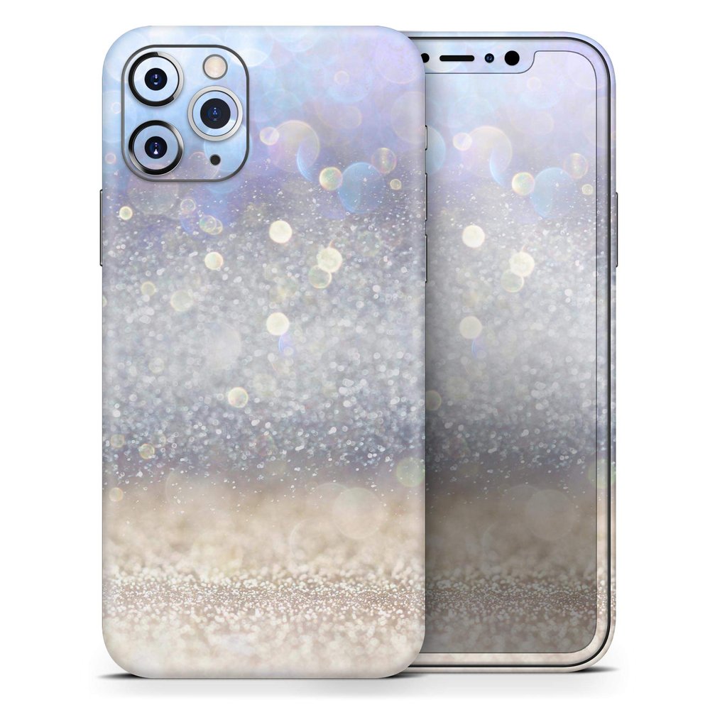 Light Blue and Tan Unfocused Orbs of Light - DesignSkinz Protective Vinyl Decal Wrap Skin Cover Compatible with The Apple iPhone Xs Max (Full-Body, Screen Trim & Back Glass Skin)