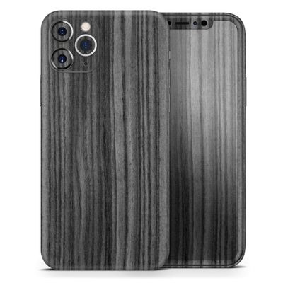 Dark Ebony Woodgrain 2 - DesignSkinz Protective Vinyl Decal Wrap Skin Cover Compatible with The Apple iPhone XR (Full-Body, Screen Trim & Back Glass Skin)