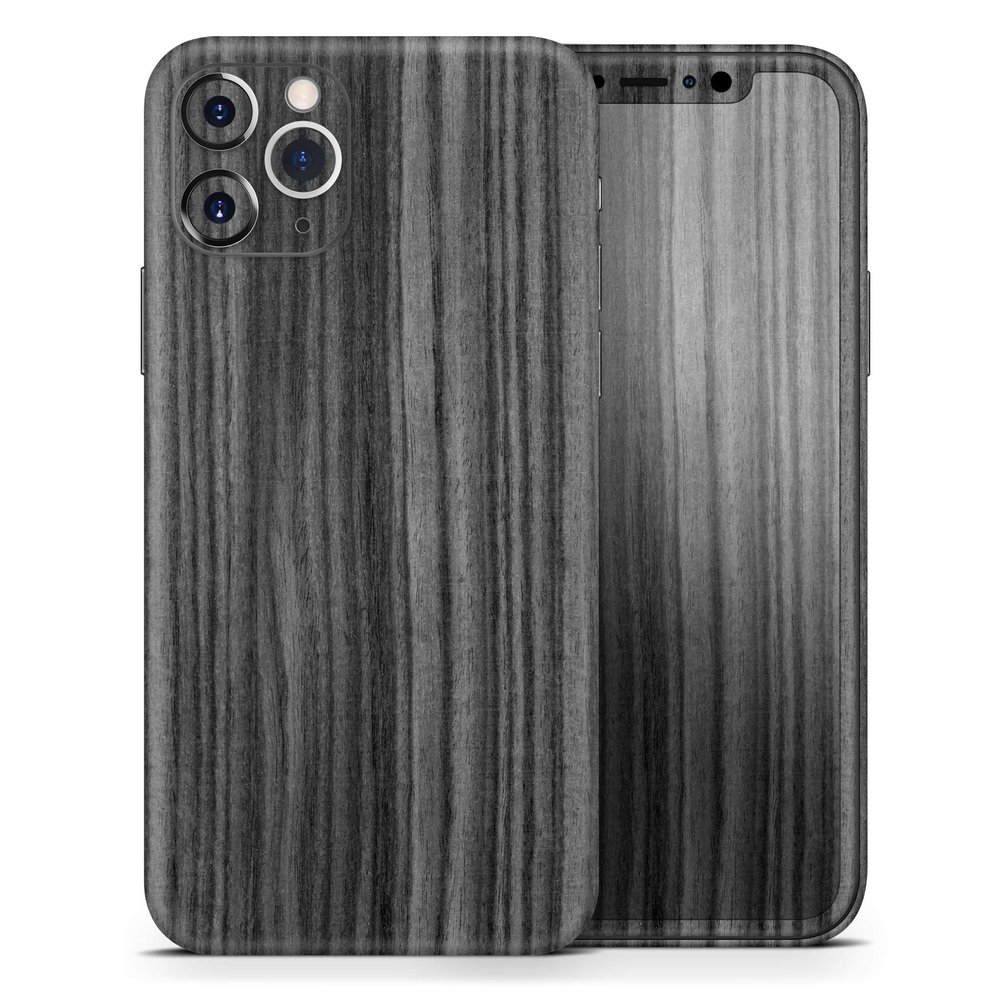 Dark Ebony Woodgrain 2 - DesignSkinz Protective Vinyl Decal Wrap Skin Cover Compatible with The Apple iPhone XR (Full-Body, Screen Trim & Back Glass Skin)