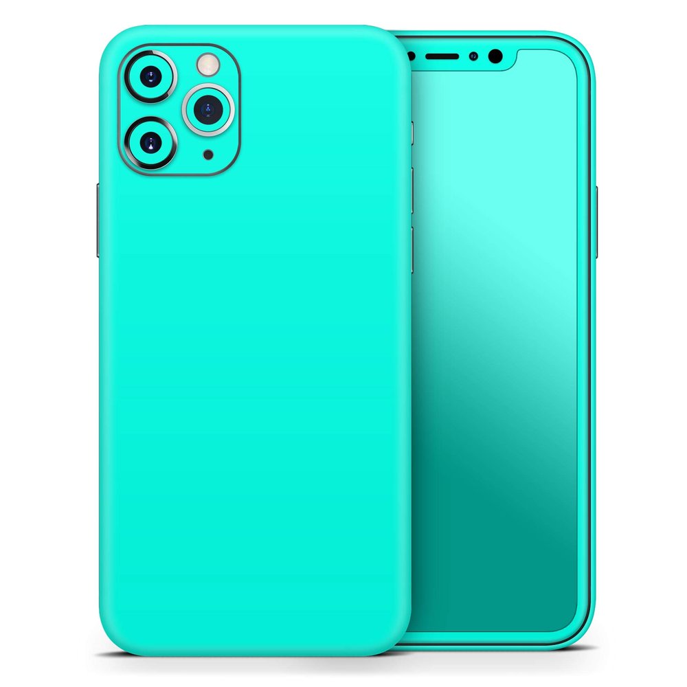 Solid Mint V2 - DesignSkinz Protective Vinyl Decal Wrap Skin Cover Compatible with The Apple iPhone 11 (Full-Body, Screen Trim & Back Glass Skin)