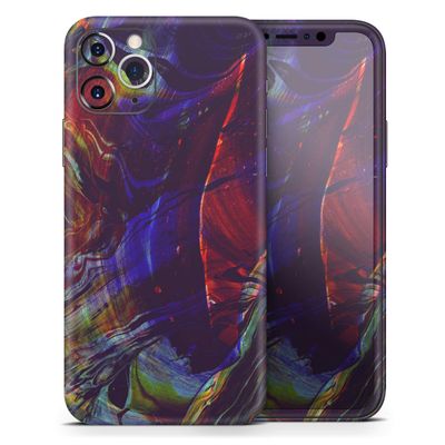 Liquid Abstract Paint Remix V66 - DesignSkinz Protective Vinyl Decal Wrap Skin Cover Compatible with The Apple iPhone Xs (Full-Body, Screen Trim & Back Glass Skin)
