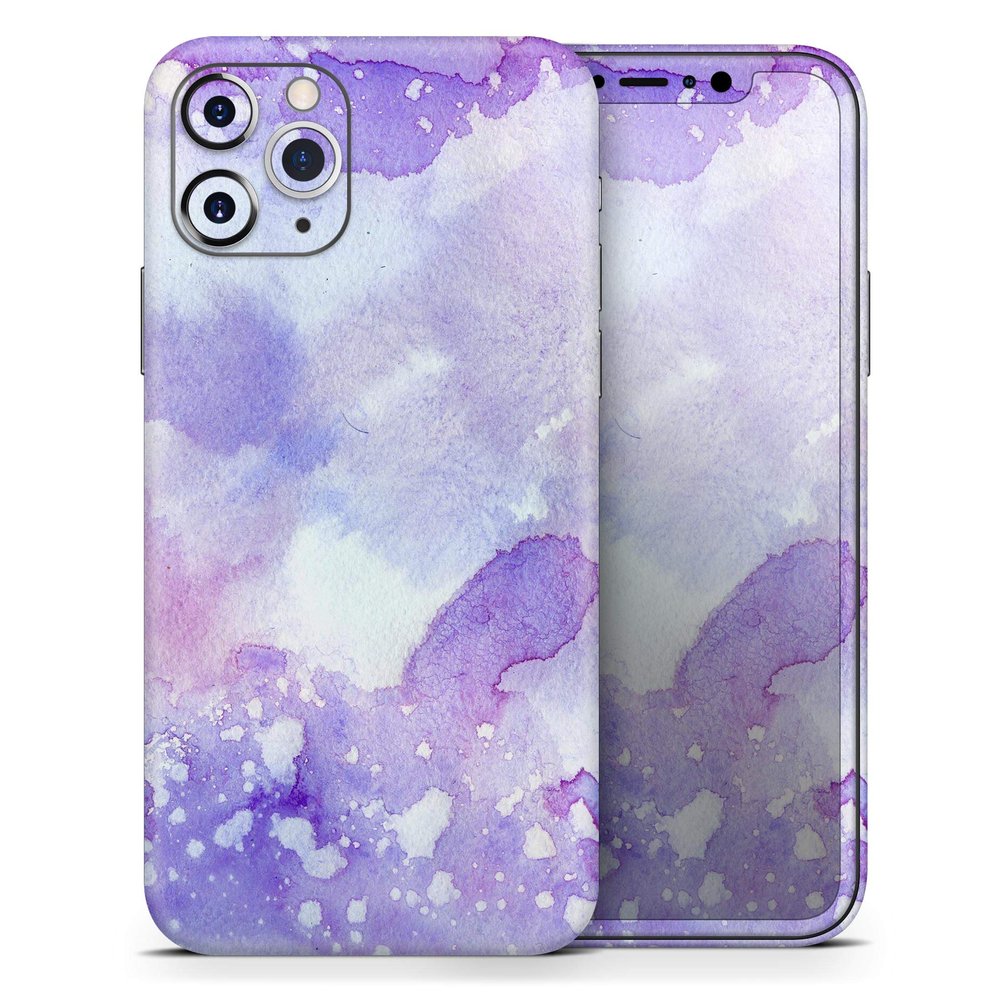 Blue 4 Absorbed Watercolor Texture - DesignSkinz Protective Vinyl Decal Wrap Skin Cover Compatible with the Apple iPhone 11 Pro (Full-Body, Screen Trim & Back Glass Skin)
