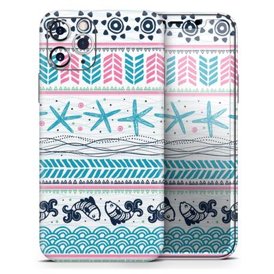 Jumping Fish Repeating Pattern - DesignSkinz Protective Vinyl Decal Wrap Skin Cover Compatible with The Apple iPhone 11 (Full-Body, Screen Trim & Back Glass Skin)