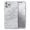 White & Grey Marble Surface V2 - DesignSkinz Protective Vinyl Decal Wrap Skin Cover Compatible with the Apple iPhone SE (2020) (Full-Body, Screen Trim & Back Glass Skin) view 1