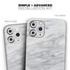 White & Grey Marble Surface V2 - DesignSkinz Protective Vinyl Decal Wrap Skin Cover Compatible with the Apple iPhone SE (2020) (Full-Body, Screen Trim & Back Glass Skin) view 2