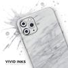 White & Grey Marble Surface V2 - DesignSkinz Protective Vinyl Decal Wrap Skin Cover Compatible with the Apple iPhone SE (2020) (Full-Body, Screen Trim & Back Glass Skin) view 3