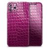 Bright Magenta Aligator Skin - DesignSkinz Protective Vinyl Decal Wrap Skin Cover Compatible with The Apple iPhone Xs (Full-Body, Screen Trim & Back Glass Skin) view 1