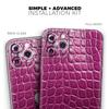 Bright Magenta Aligator Skin - DesignSkinz Protective Vinyl Decal Wrap Skin Cover Compatible with The Apple iPhone Xs (Full-Body, Screen Trim & Back Glass Skin) view 2