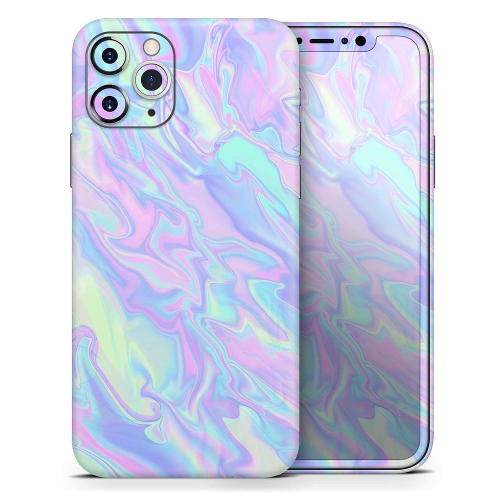 Iridescent Dahlia v1 - DesignSkinz Protective Vinyl Decal Wrap Skin Cover Compatible with The Apple iPhone 11 (Full-Body, Screen Trim & Back Glass Skin)