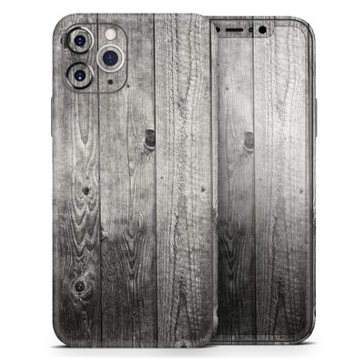 Dark Washed Wood Planks - DesignSkinz Protective Vinyl Decal Wrap Skin Cover Compatible with The Apple iPhone 11 (Full-Body, Screen Trim & Back Glass Skin)