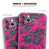 Bright Pink V2 and Gray Digital Camouflage - DesignSkinz Protective Vinyl Decal Wrap Skin Cover Compatible with The Apple iPhone 11 Pro (Full-Body, Screen Trim & Back Glass Skin) view 2