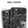 Black & Silver Marble Swirl V8 - DesignSkinz Protective Vinyl Decal Wrap Skin Cover Compatible with The Apple iPhone XR (Full-Body, Screen Trim & Back Glass Skin) view 2