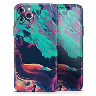 Liquid Abstract Paint Remix V31 - DesignSkinz Protective Vinyl Decal Wrap Skin Cover Compatible with The Apple iPhone 11 (Full-Body, Screen Trim & Back Glass Skin)