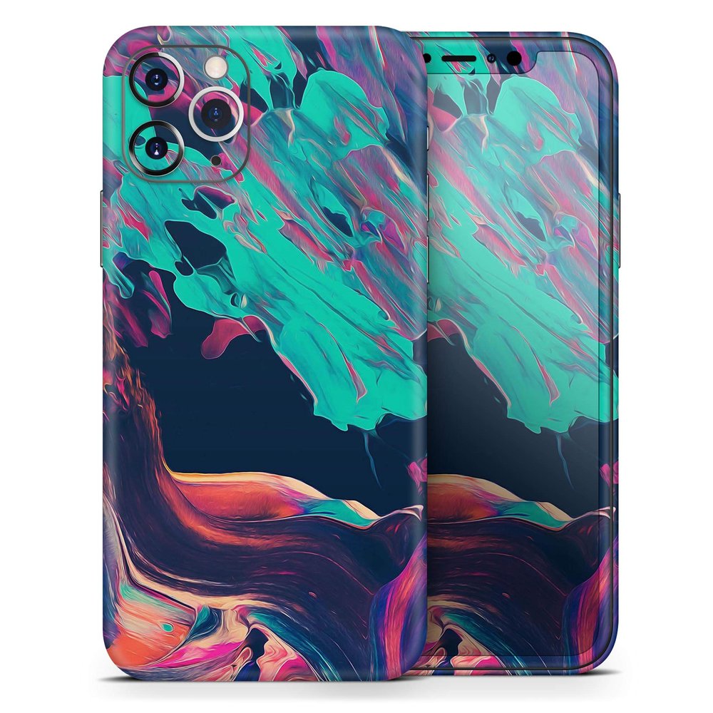 Liquid Abstract Paint Remix V31 - DesignSkinz Protective Vinyl Decal Wrap Skin Cover Compatible with The Apple iPhone 11 (Full-Body, Screen Trim & Back Glass Skin)