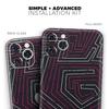 Pink & Light Blue Abstract Maze Pattern - DesignSkinz Protective Vinyl Decal Wrap Skin Cover Compatible with The Apple iPhone Xs Max (Full-Body, Screen Trim & Back Glass Skin) view 2
