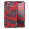 Red and Gray Digital Camouflage - DesignSkinz Protective Vinyl Decal Wrap Skin Cover Compatible with The Apple iPhone Xs Max (Full-Body, Screen Trim & Back Glass Skin) view 1