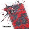 Red and Gray Digital Camouflage - DesignSkinz Protective Vinyl Decal Wrap Skin Cover Compatible with The Apple iPhone Xs Max (Full-Body, Screen Trim & Back Glass Skin) view 3