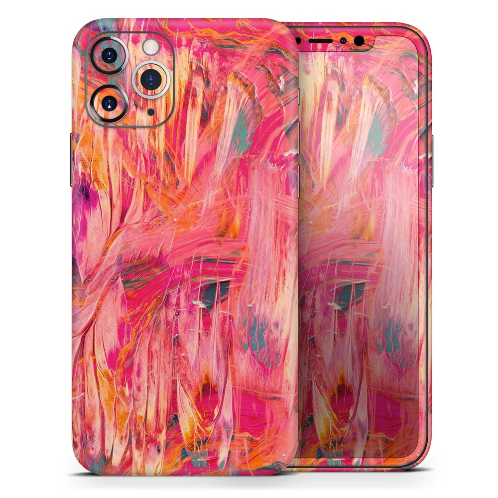 Liquid Abstract Paint Remix V61 - DesignSkinz Protective Vinyl Decal Wrap Skin Cover Compatible with The Apple iPhone Xs (Full-Body, Screen Trim & Back Glass Skin)