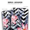 Vivid Tropical Chevron Floral v1 - DesignSkinz Protective Vinyl Decal Wrap Skin Cover Compatible with the Apple iPhone 11 (Full-Body, Screen Trim & Back Glass Skin) view 2
