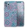 Pink & Blue Flowered Pattern - DesignSkinz Protective Vinyl Decal Wrap Skin Cover Compatible with The Apple iPhone Xs Max (Full-Body, Screen Trim & Back Glass Skin) view 1