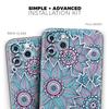 Pink & Blue Flowered Pattern - DesignSkinz Protective Vinyl Decal Wrap Skin Cover Compatible with The Apple iPhone Xs Max (Full-Body, Screen Trim & Back Glass Skin) view 2