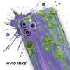 Purple Metal with Lime Green Rust - DesignSkinz Protective Vinyl Decal Wrap Skin Cover Compatible with The Apple iPhone SE (2020) (Full-Body, Screen Trim & Back Glass Skin) view 3