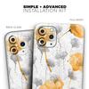Karamfila Yellow & Gray Floral V11 - DesignSkinz Protective Vinyl Decal Wrap Skin Cover Compatible with The Apple iPhone 11 Pro (Full-Body, Screen Trim & Back Glass Skin) view 2