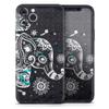 Aztec Elephant Blue Accented Modern Illustration - DesignSkinz Protective Vinyl Decal Wrap Skin Cover Compatible with The Apple iPhone Xs Max (Full-Body, Screen Trim & Back Glass Skin) view 1