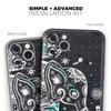 Aztec Elephant Blue Accented Modern Illustration - DesignSkinz Protective Vinyl Decal Wrap Skin Cover Compatible with The Apple iPhone Xs Max (Full-Body, Screen Trim & Back Glass Skin) view 2