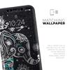 Aztec Elephant Blue Accented Modern Illustration - DesignSkinz Protective Vinyl Decal Wrap Skin Cover Compatible with The Apple iPhone Xs Max (Full-Body, Screen Trim & Back Glass Skin) view 4