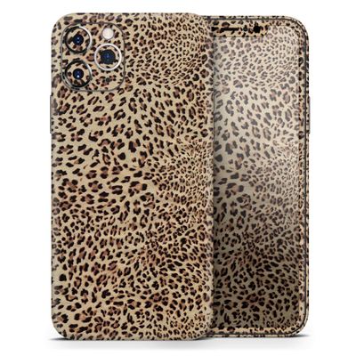 Brown Vector Leopard Print - DesignSkinz Protective Vinyl Decal Wrap Skin Cover Compatible with The Apple iPhone 11 (Full-Body, Screen Trim & Back Glass Skin)