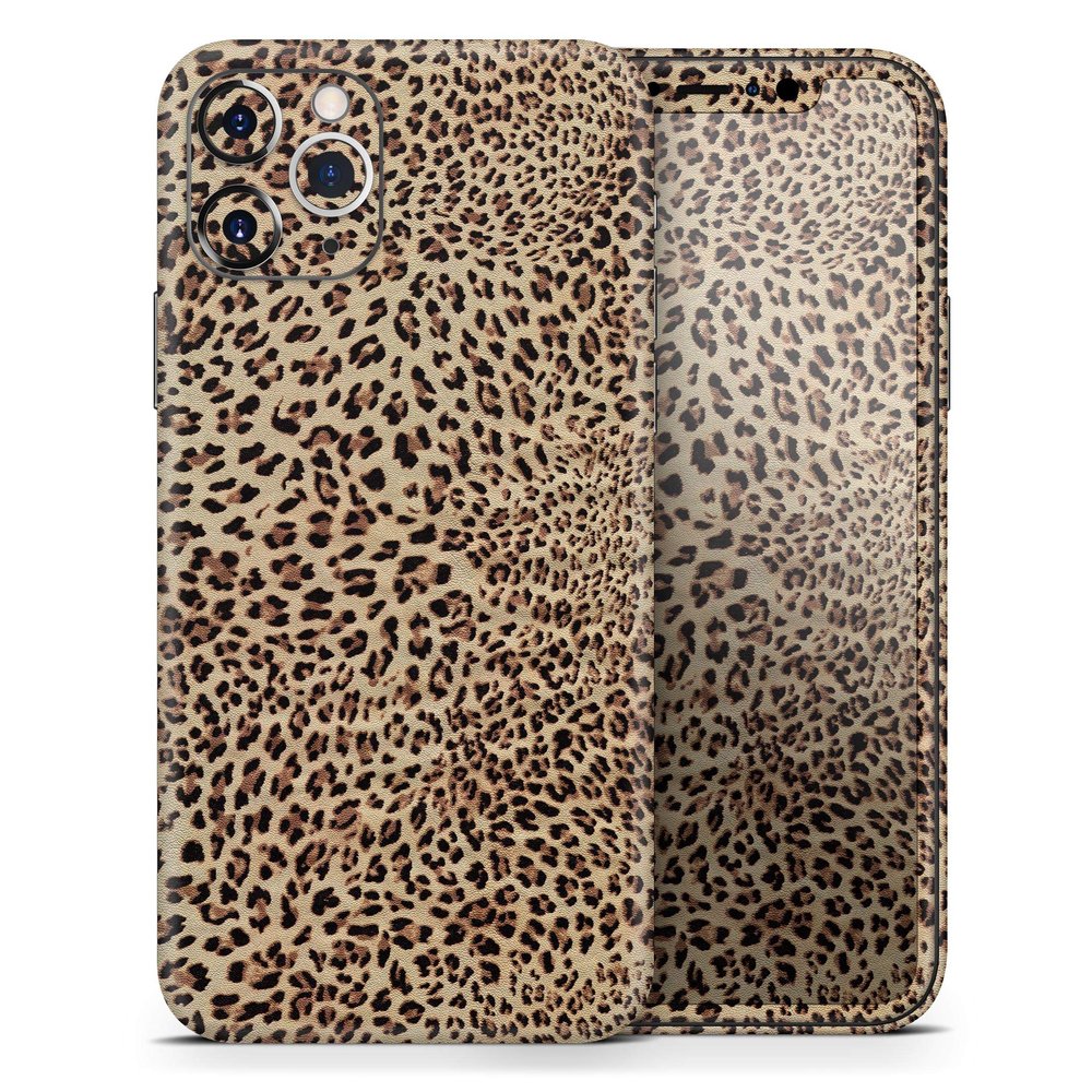 Brown Vector Leopard Print - DesignSkinz Protective Vinyl Decal Wrap Skin Cover Compatible with The Apple iPhone 11 (Full-Body, Screen Trim & Back Glass Skin)