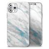 Marble & Digital Blue Frosted Foil V8 - DesignSkinz Protective Vinyl Decal Wrap Skin Cover Compatible with The Apple iPhone 11 (Full-Body, Screen Trim & Back Glass Skin) view 1