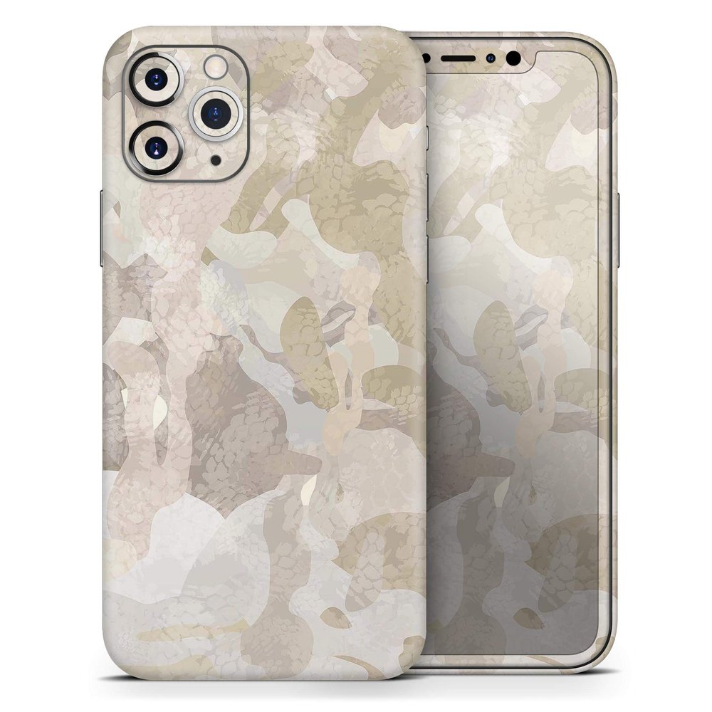 Desert Camouflage V2 - DesignSkinz Protective Vinyl Decal Wrap Skin Cover Compatible with The Apple iPhone Xs Max (Full-Body, Screen Trim & Back Glass Skin)