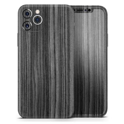 Dark Ebony Woodgrain - DesignSkinz Protective Vinyl Decal Wrap Skin Cover Compatible with The Apple iPhone 11 Pro (Full-Body, Screen Trim & Back Glass Skin)