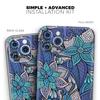 Floral Blues - DesignSkinz Protective Vinyl Decal Wrap Skin Cover Compatible with the Apple iPhone Xs (Full-Body, Screen Trim & Back Glass Skin) view 2
