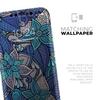 Floral Blues - DesignSkinz Protective Vinyl Decal Wrap Skin Cover Compatible with the Apple iPhone Xs (Full-Body, Screen Trim & Back Glass Skin) view 4