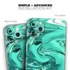 Bright Trendy Green Color Swirled - DesignSkinz Protective Vinyl Decal Wrap Skin Cover Compatible with The Apple iPhone SE (2020) (Full-Body, Screen Trim & Back Glass Skin) view 2